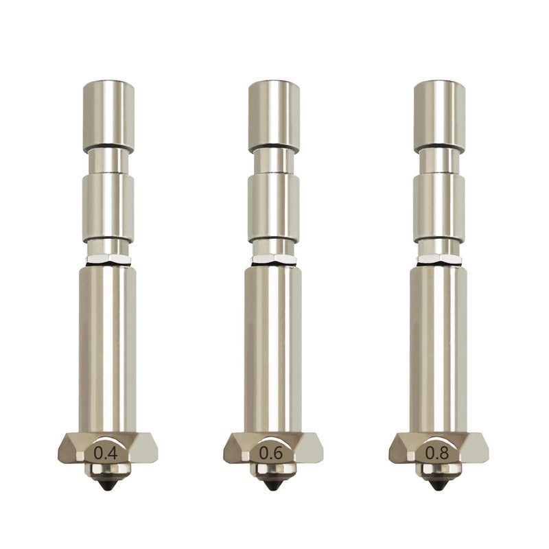 HzdaDeve 0.4MM 0.6MM 0.8MM Integrated Hardened Steel Nozzles for Kobra 3 Max Combo Quick-Swap High Flow High Speed Throat Tube Nozzles Print Head Extruder Kit Hot End for Anycubic Printer (3PK) - Image 1